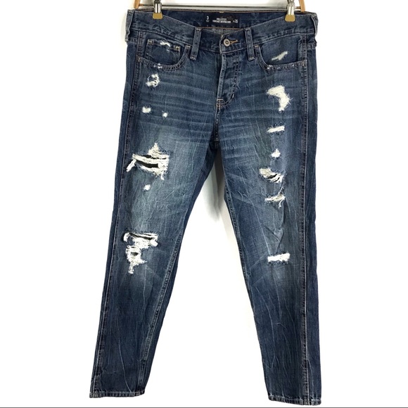 Hollister Denim - Hollister Vintage Ripped BF Jeans Button Fly Sz 26